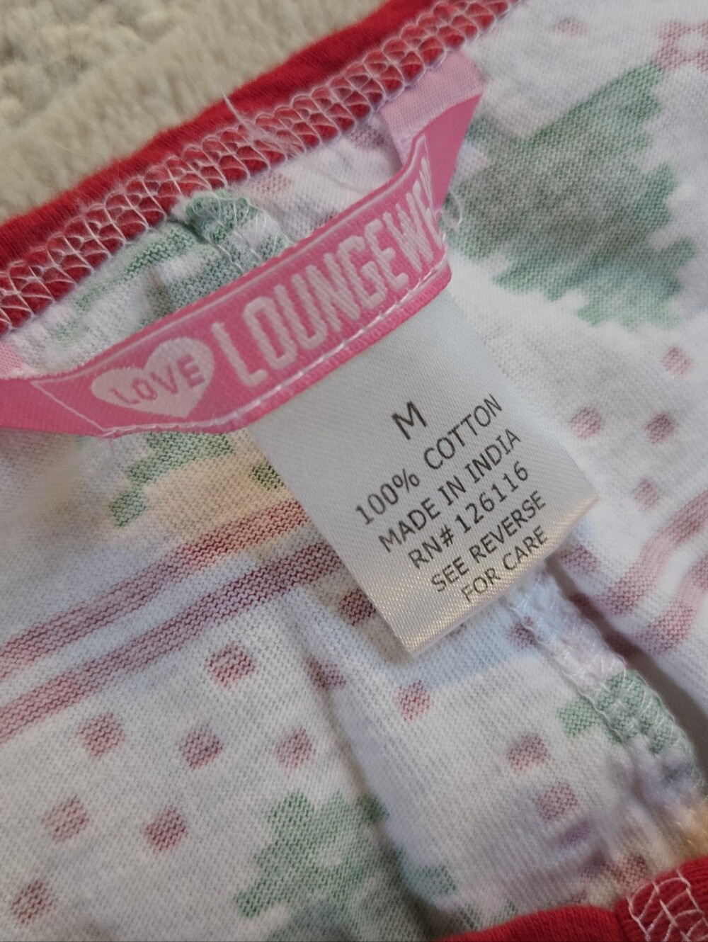 Love Loungewear Christmas Tree & Reindeer Holiday Onesie Size Small - Picture 3 of 4